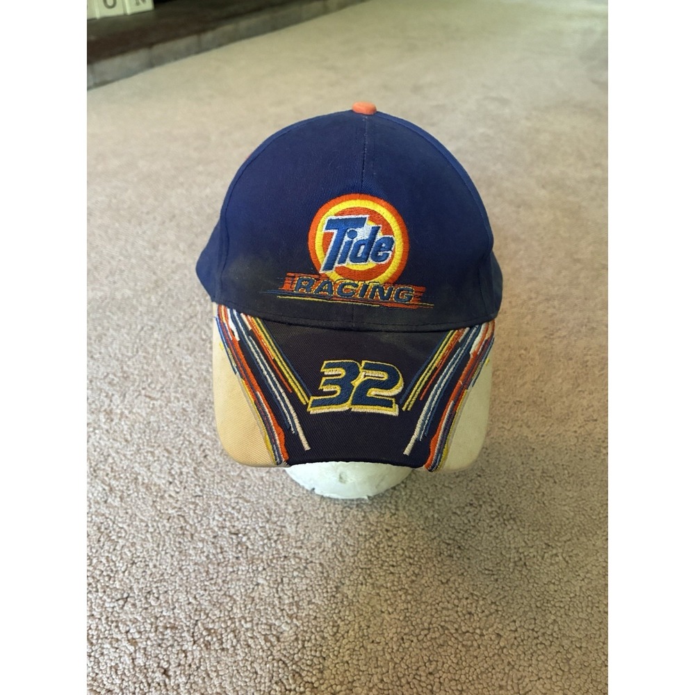 Vintage Tide Racing 32 Downy Snapback Hat Blue Cotton NASCAR Stylemaster Cap